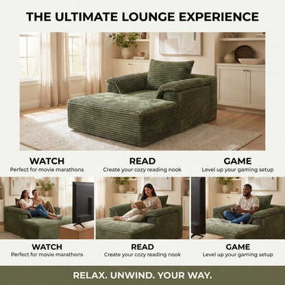 RidgeLoft™ 67" Oversized Corduroy Chaise Lounge & Sofa Bed