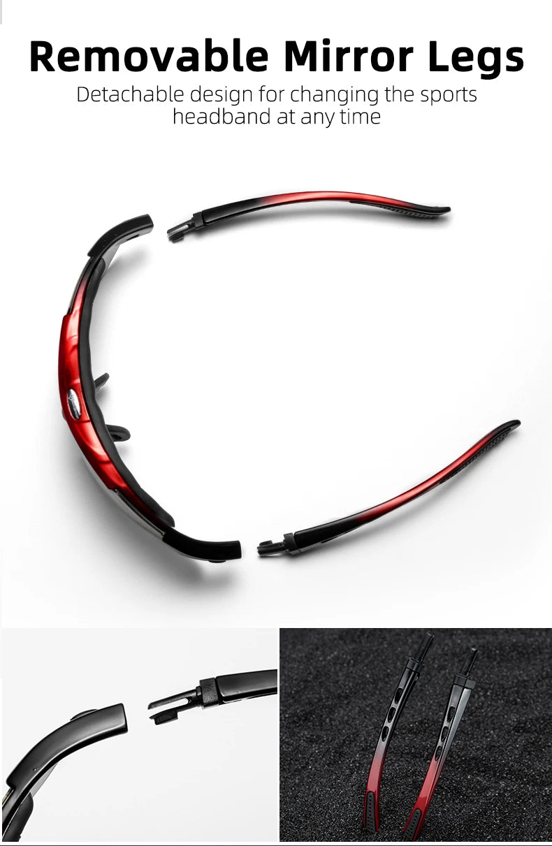 ROCKBROS Polarized Sports Sunglasses – 5 Lens Interchangeable Set