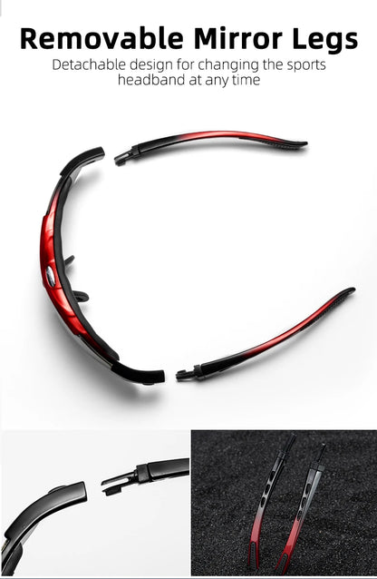 ROCKBROS Polarized Sports Sunglasses – 5 Lens Interchangeable Set