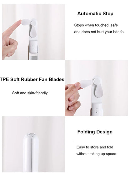 3-in-1 Portable USB Rechargeable Fan – 2000mAh, 3-Speed, Foldable Handheld & Desk Fan with Power Bank