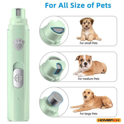 PawlishPro™ Electric Dog Nail Grinder – USB Rechargeable, Low Noise, Painless Pet Nail Trimmer for Small & Large Dogs