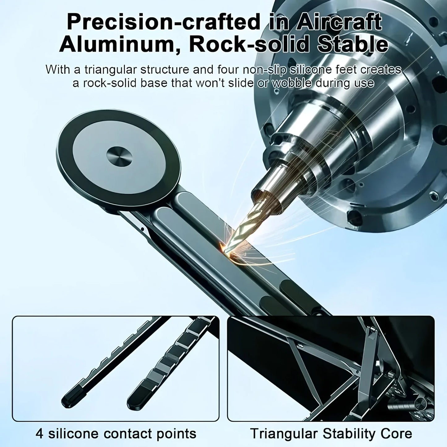 Portable Laptop Stand – Foldable Magnetic Metal Stand
