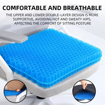 CoreFlex™ Gel Comfort Cushion – Breathable Honeycomb Design for Tailbone & Back Support