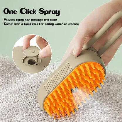 FurMist™ 3-in-1 Steam Grooming Brush – De-Shed, Detangle & Relax Your Pet