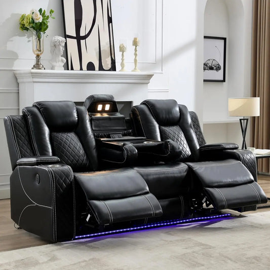 TODRANI™ Zero-Gravity Power Reclining Sofa with Wireless Charging & LED Lighting