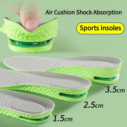 Premium Air Cushion Height Boost Insoles – Breathable, Shock-Absorbing & Odor-Resistant