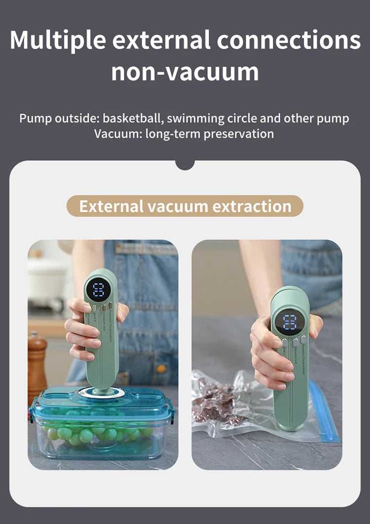 FreshZip™ Portable Vacuum Sealer – USB Rechargeable | Dry & Moist Food Storage with Bags & Pump