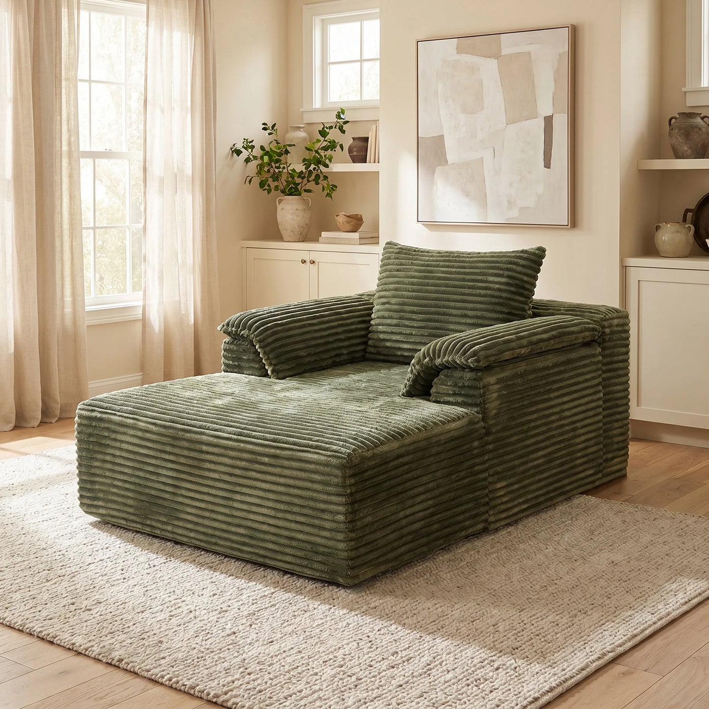 RidgeLoft™ 67" Oversized Corduroy Chaise Lounge & Sofa Bed