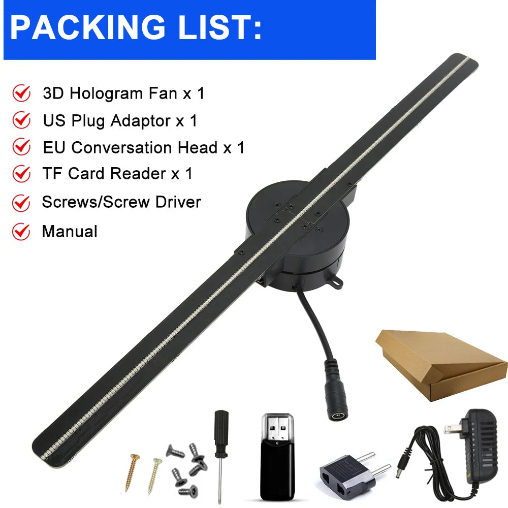3D Hologram LED Fan Projector – Floating Visual Display