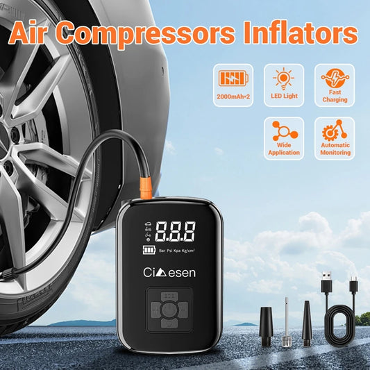 Smart Portable Tire Inflator – Wireless 150 PSI Air Pump
