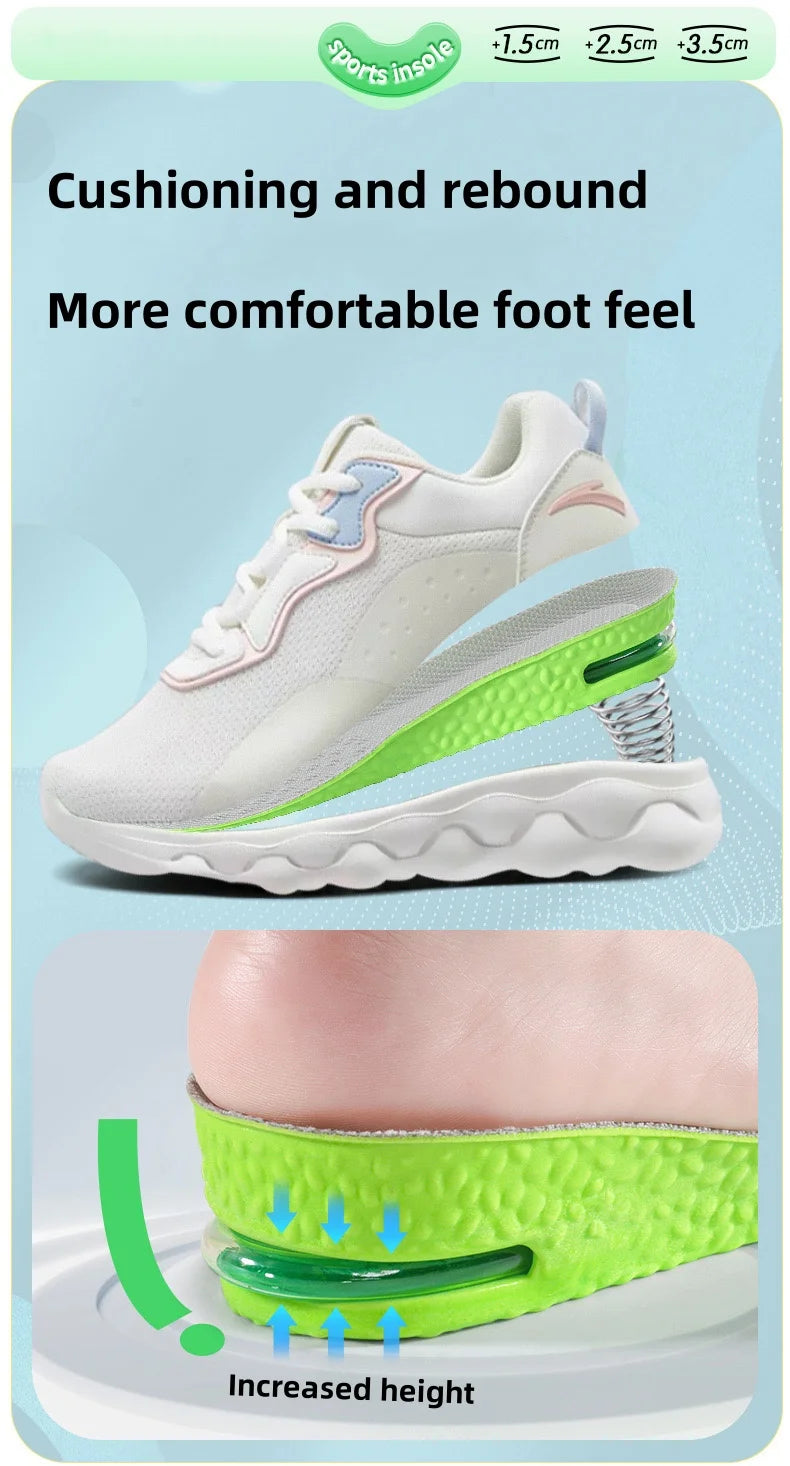 Premium Air Cushion Height Boost Insoles – Breathable, Shock-Absorbing & Odor-Resistant