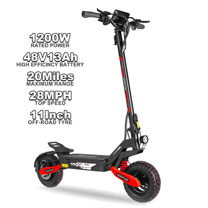 EOEOTWO™ 1200W Off-Road Electric Scooter – 28-31 MPH Long Range