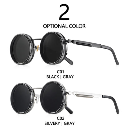 CRIXALIS Polarized Adjustable-Tint Sunglasses (ND9) – UV400 Retro Round Shades