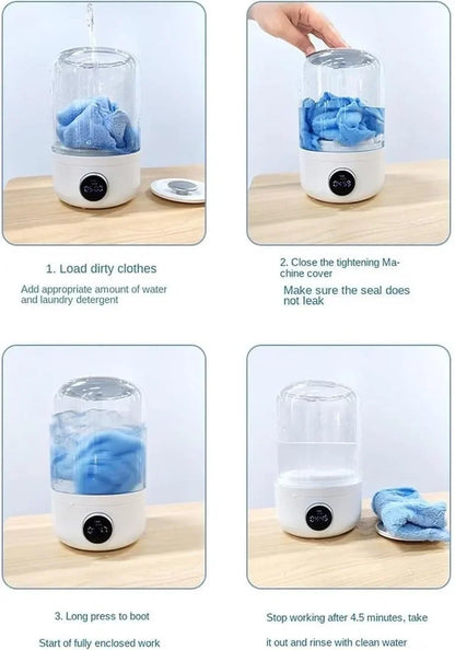 MiniWash™ Ye02 – Portable 1L Wireless Washing Machine for Delicates