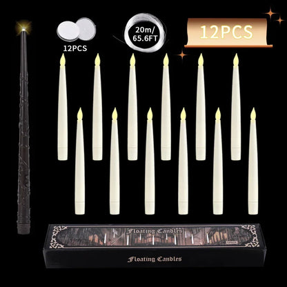 EnchantGlow™ Floating LED Candles with Magic Wand