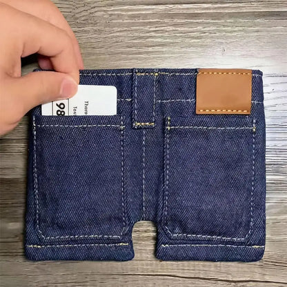PocketDenim™ Mini Wallet – Foldable Denim Card Holder
