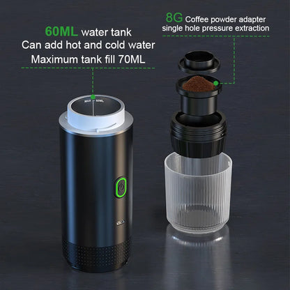 BrewMate™ Portable 3-in-1 Espresso Maker – Wireless Travel Coffee Machine for Home, Car & Camping
