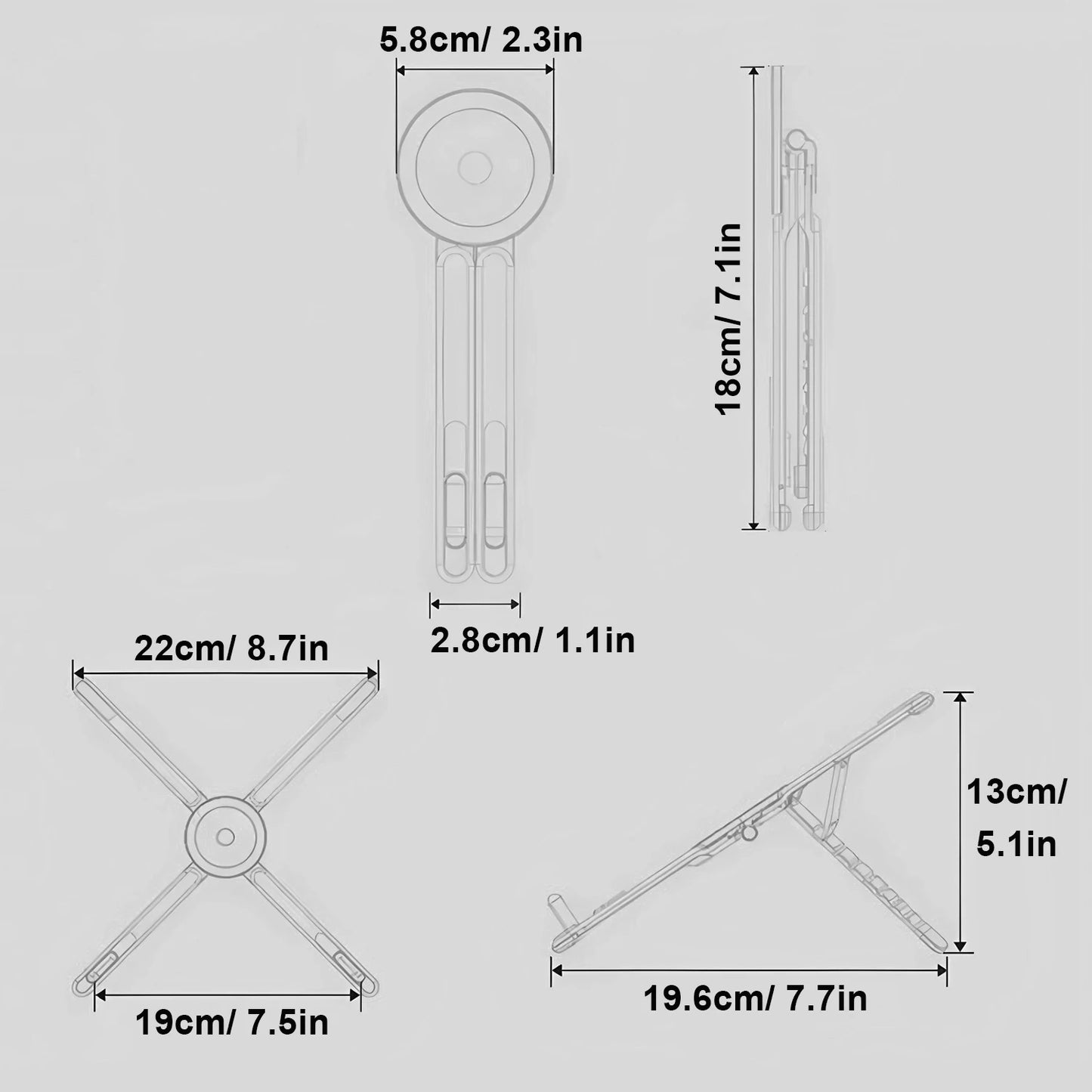 Portable Laptop Stand – Foldable Magnetic Metal Stand