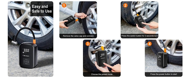 Smart Portable Tire Inflator – Wireless 150 PSI Air Pump