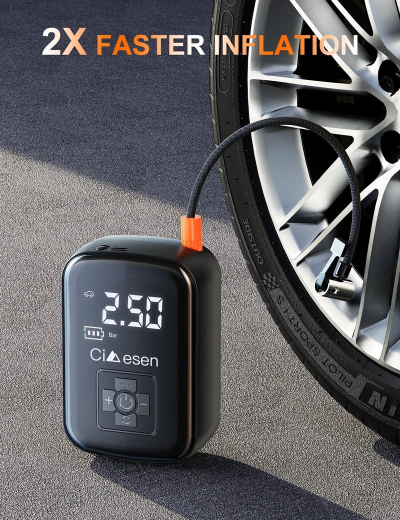 Smart Portable Tire Inflator – Wireless 150 PSI Air Pump