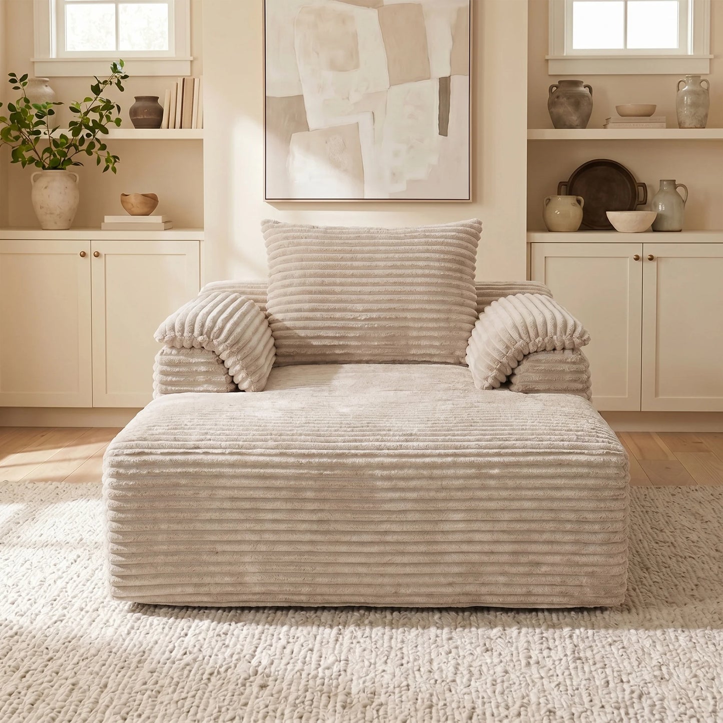 RidgeLoft™ 67" Oversized Corduroy Chaise Lounge & Sofa Bed