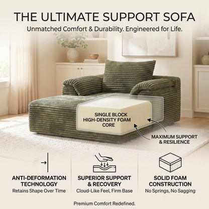 RidgeLoft™ 67" Oversized Corduroy Chaise Lounge & Sofa Bed