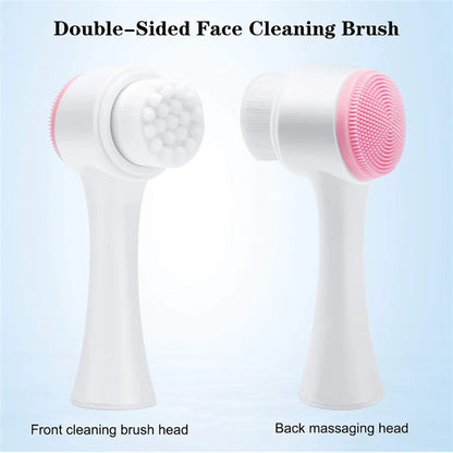 GlowDuo™ Double-Sided Facial Cleansing Brush – Deep Clean, Gentle Exfoliation & Relaxing Massage