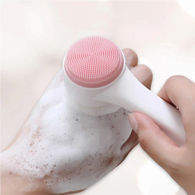 GlowDuo™ Double-Sided Facial Cleansing Brush – Deep Clean, Gentle Exfoliation & Relaxing Massage