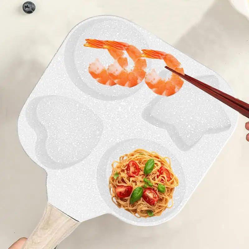 4-Hole Frying Pot Pan Thickened Omelet Pan Non-Stick Egg Pancake Steak Pan Cooking Egg Ham Pans Breakfast Maker Cookware Pan