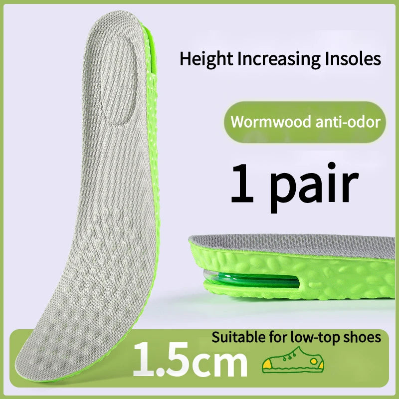 Premium Air Cushion Height Boost Insoles – Breathable, Shock-Absorbing & Odor-Resistant