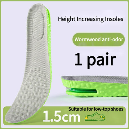 Premium Air Cushion Height Boost Insoles – Breathable, Shock-Absorbing & Odor-Resistant
