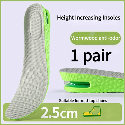 Premium Air Cushion Height Boost Insoles – Breathable, Shock-Absorbing & Odor-Resistant