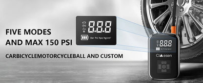 Smart Portable Tire Inflator – Wireless 150 PSI Air Pump