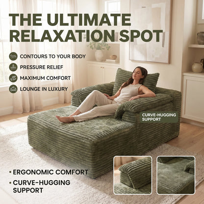 RidgeLoft™ 67" Oversized Corduroy Chaise Lounge & Sofa Bed