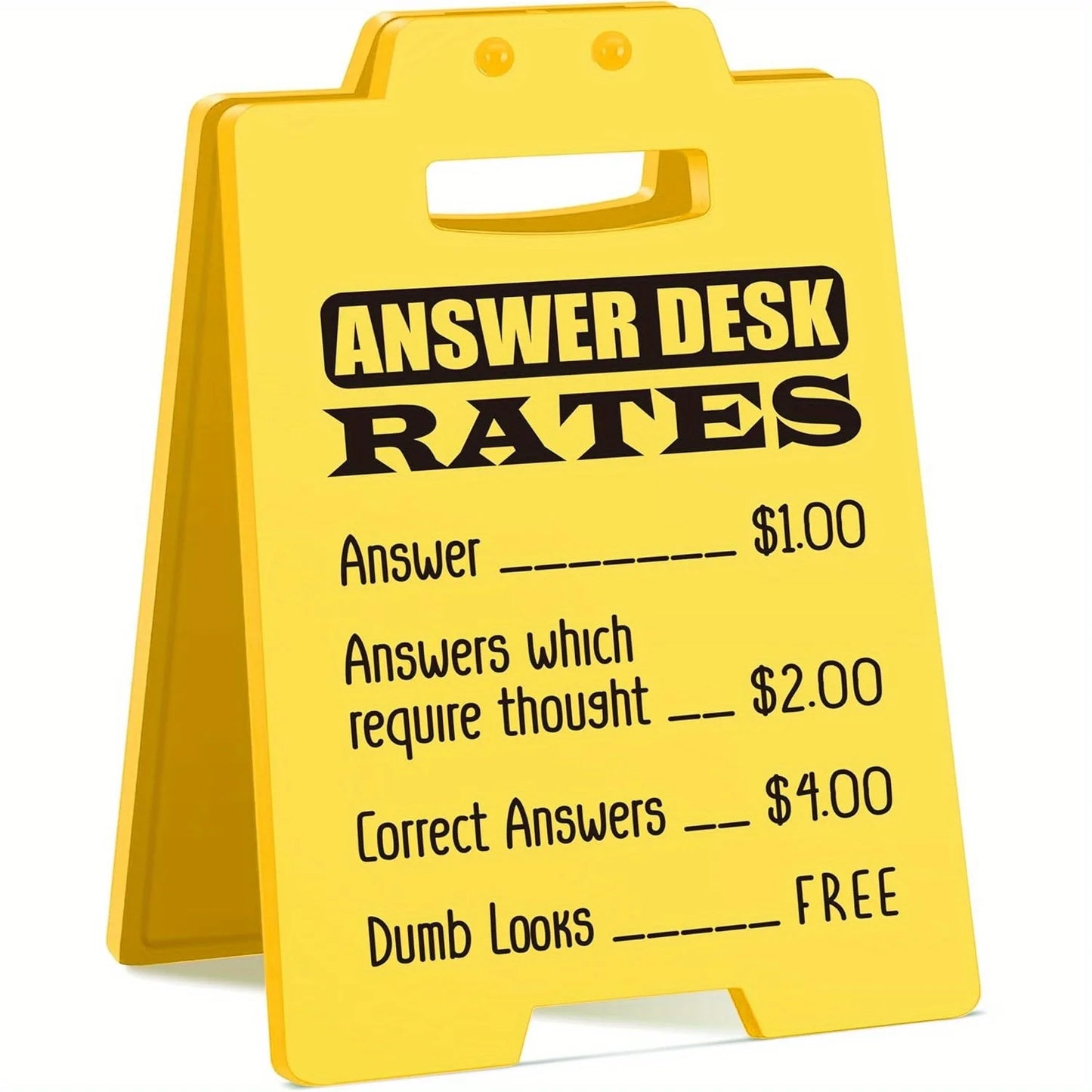 DeskRate™ Funny Answer Rate Desk Sign