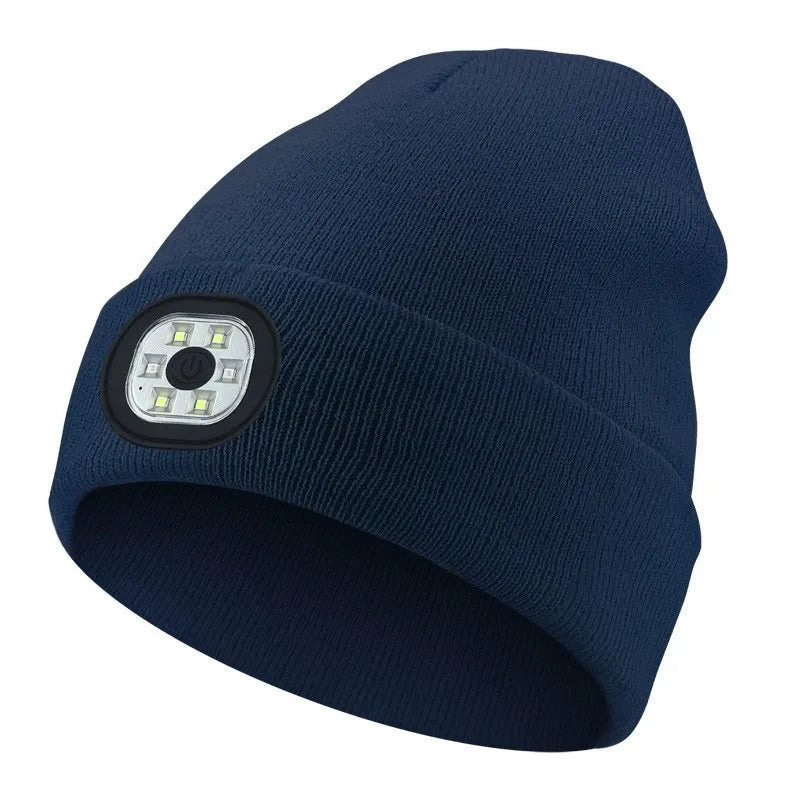 AudioBeam™ 3-in-1 Bluetooth Beanie — Built-In LED Headlamp & Wireless Headphones