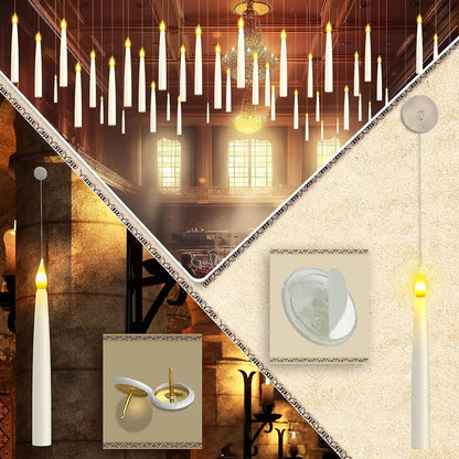 EnchantGlow™ Floating LED Candles with Magic Wand