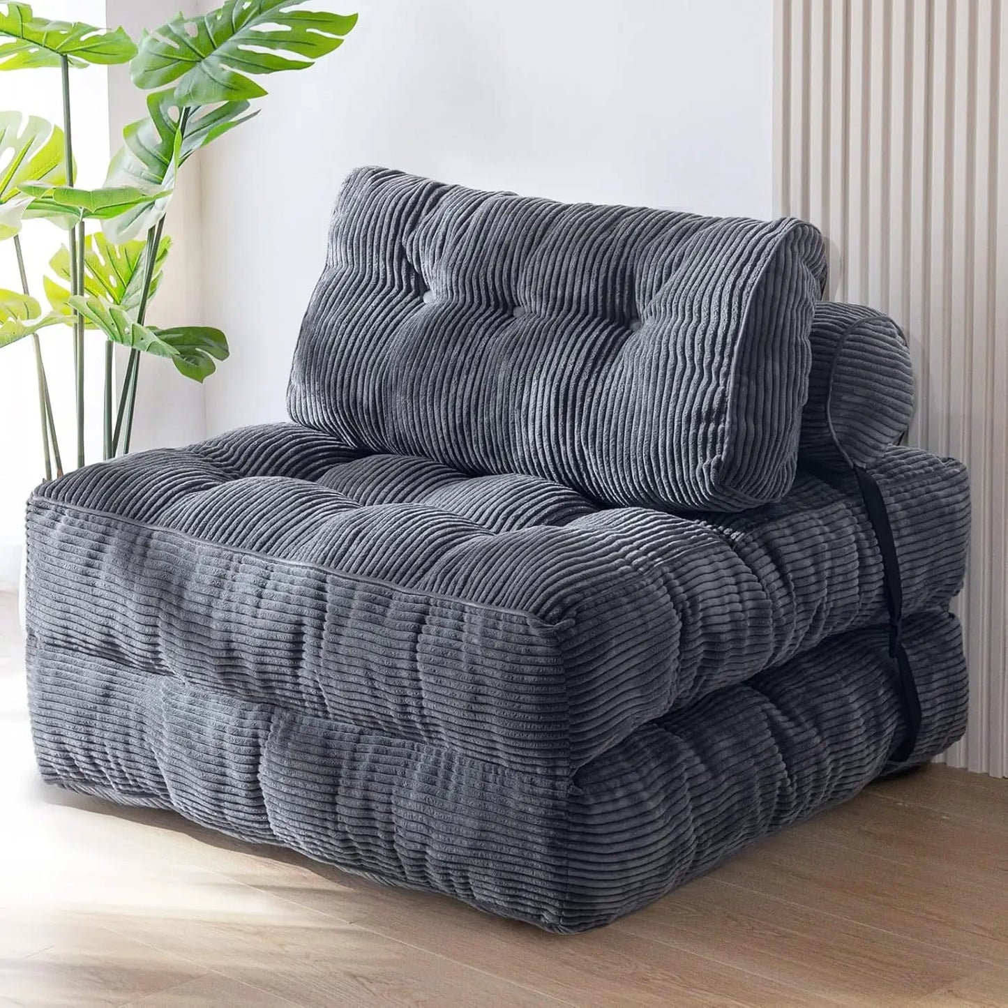 NestLounge™ Convertible Chair Bed – Plush Fold-Out Lounge Chair