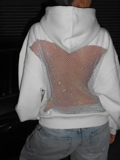 Backless Mesh Hoodie – Lightweight & Breathable Y2K Design