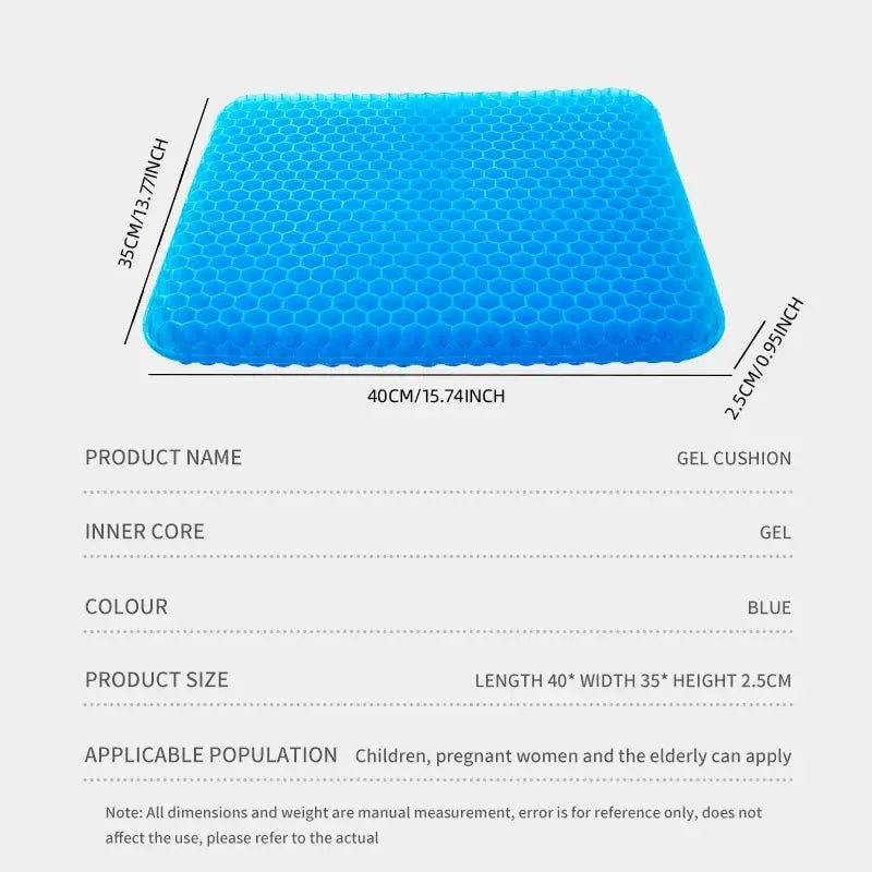 CoreFlex™ Gel Comfort Cushion – Breathable Honeycomb Design for Tailbone & Back Support