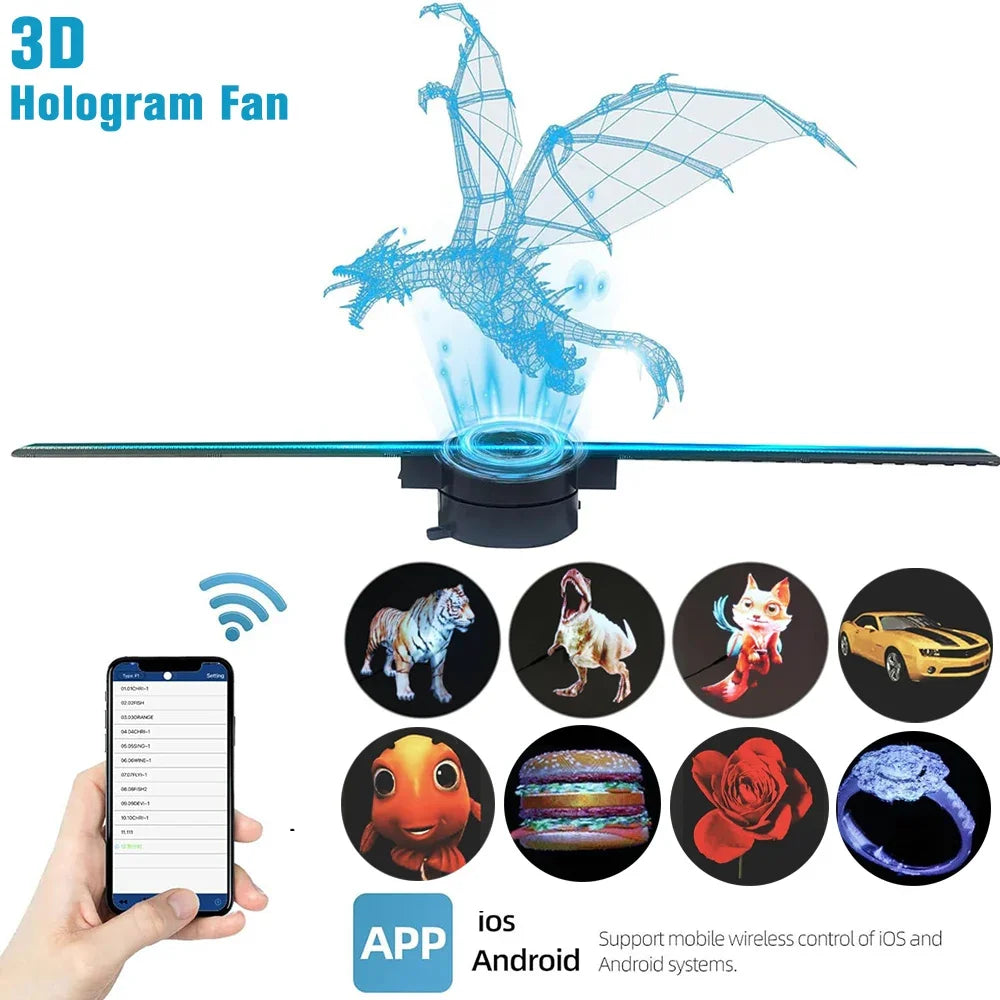 3D Hologram LED Fan Projector – Floating Visual Display