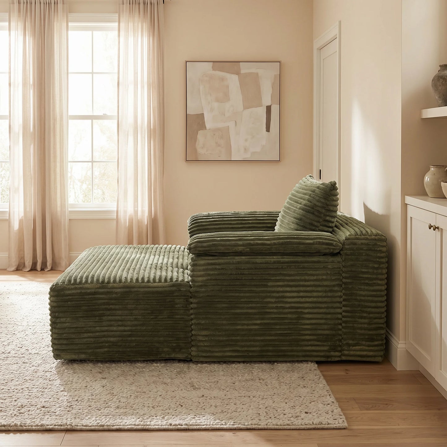 RidgeLoft™ 67" Oversized Corduroy Chaise Lounge & Sofa Bed