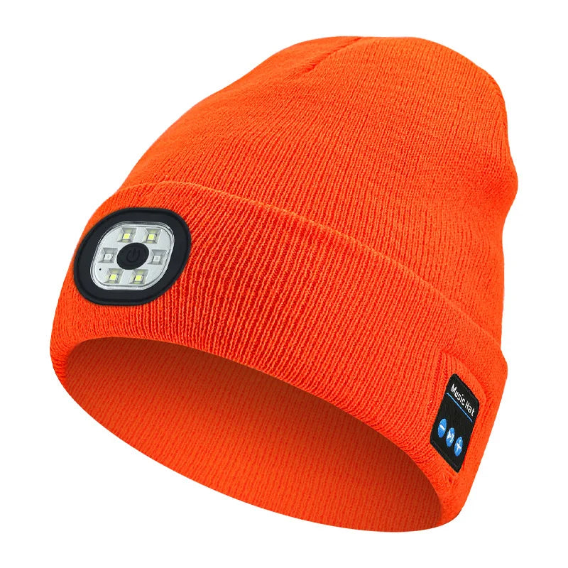 AudioBeam™ 3-in-1 Bluetooth Beanie — Built-In LED Headlamp & Wireless Headphones