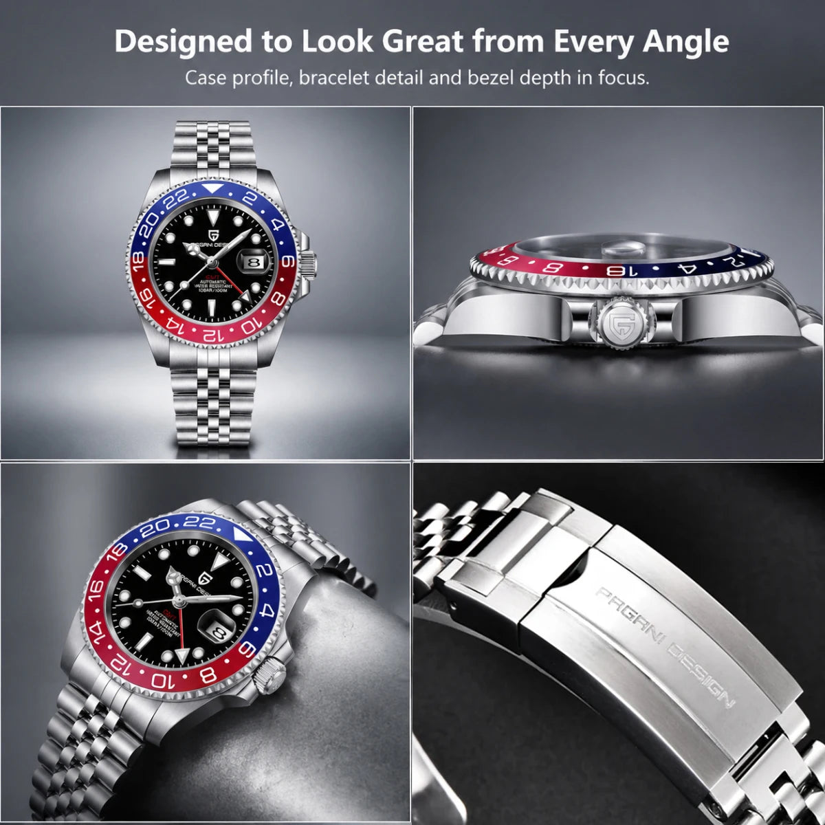 PAGANI DESIGN PD-1662 Automatic GMT Sapphire Watch