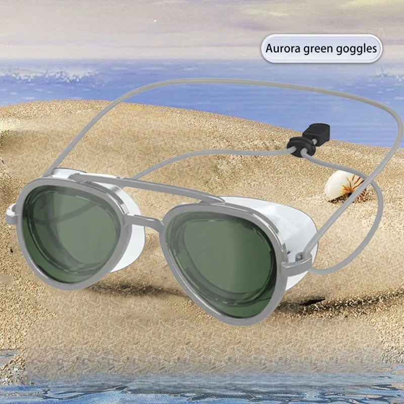 AquaVue™ Retro Sunglass Goggles – Full View Anti-Fog Swim Goggles