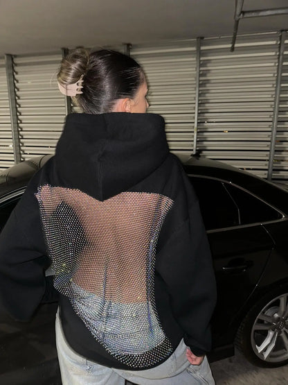 Backless Mesh Hoodie – Lightweight & Breathable Y2K Design