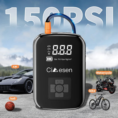 Smart Portable Tire Inflator – Wireless 150 PSI Air Pump