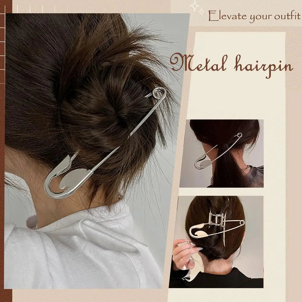 SleekPin™ Large Metal Hair Pin – Effortless Bun in Seconds