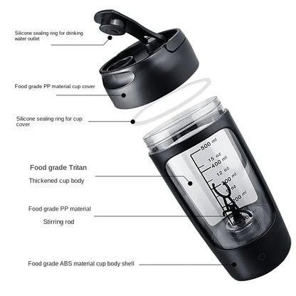 FuelBlend™ Electric Protein Shaker Bottle – 650ml USB Rechargeable, BPA-Free, Automatic Mixing Cup for Gym, Shakes & Cocktails