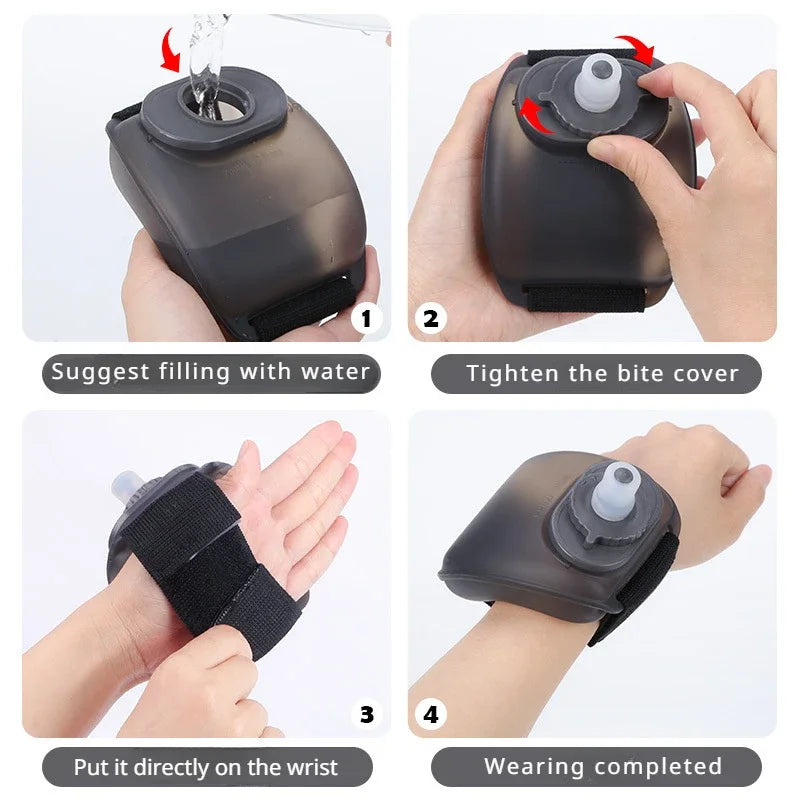 HydraBand™ Wrist Bottle – Hands-Free Hydration for Running & Training